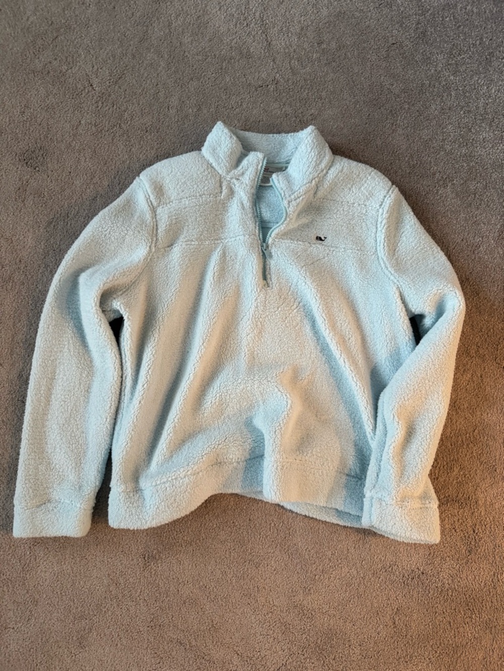 Vineyard Vines Pastel Blue Sherpa Zip Pullover